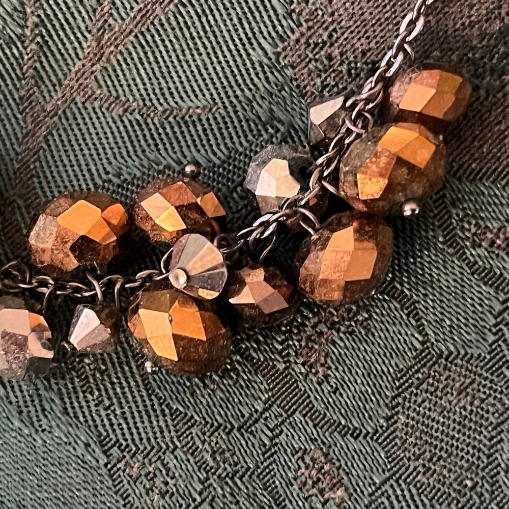 Sparkly Golden Brown Beaded Necklace